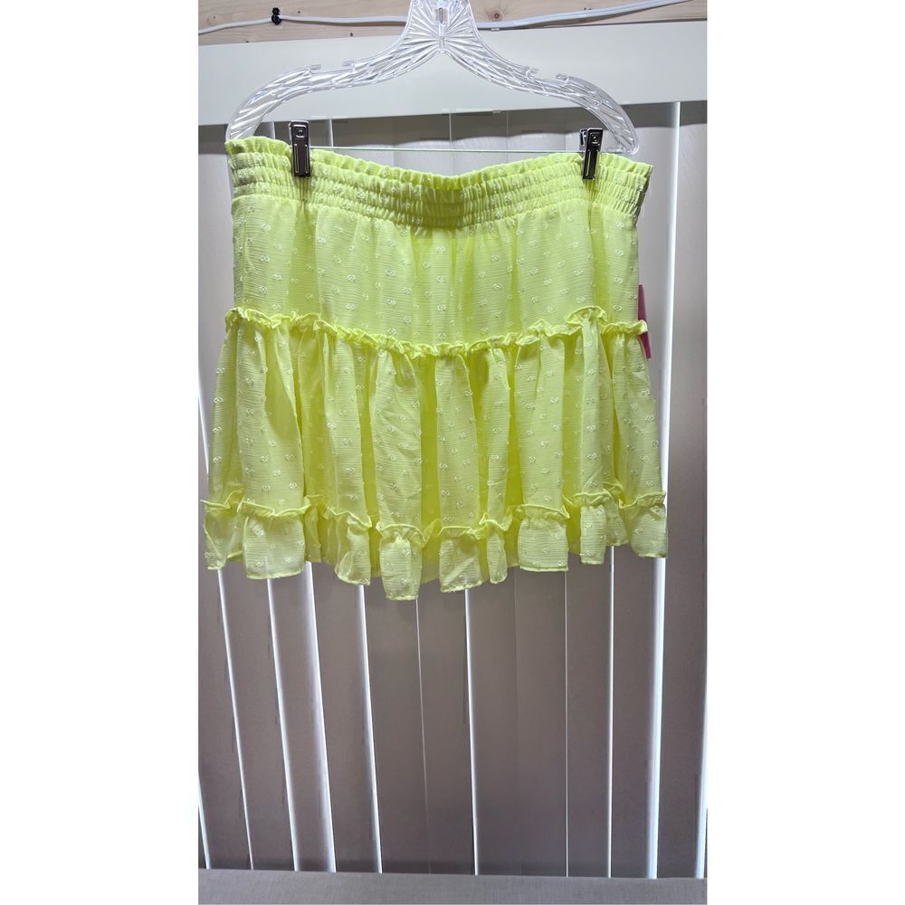 RILEY & RAE YELLOW EYELET RUFFLE SKIRT WOMENS SZ XL NEW P1-50